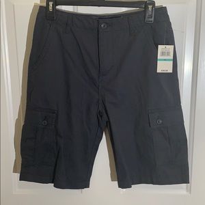 Lucky Brand Flat Front Adjustable Waist Band Cotton Cargo Shorts - 16 Blue Night